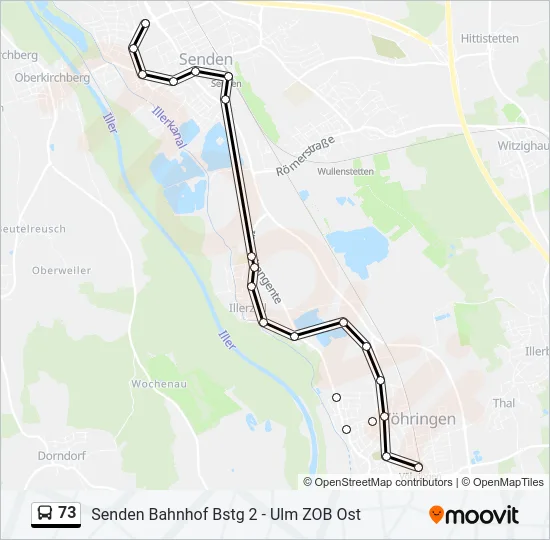 73 Bus Line Map