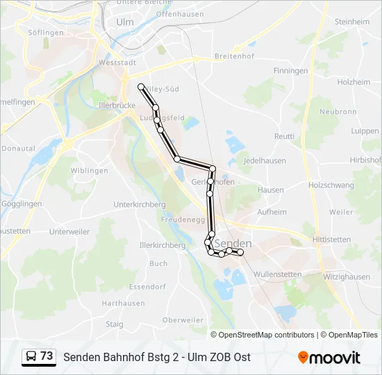 73 Bus Line Map