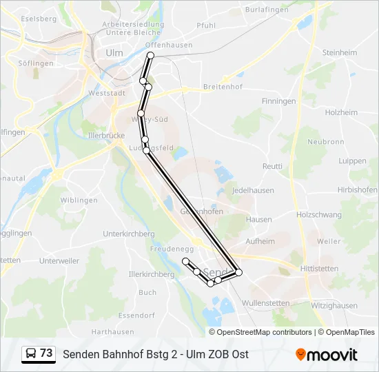 73 Bus Line Map