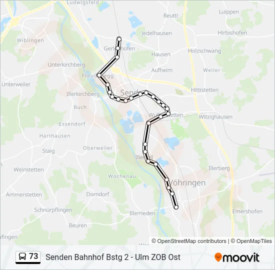 73 Bus Line Map