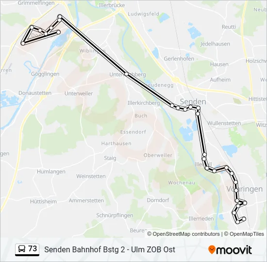 73 Bus Line Map