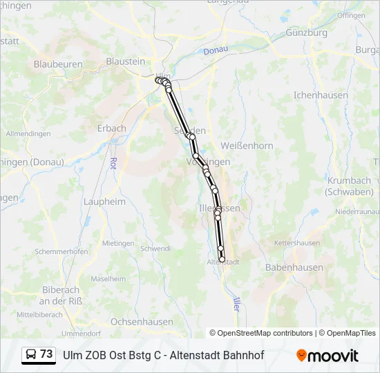 73 Bus Line Map