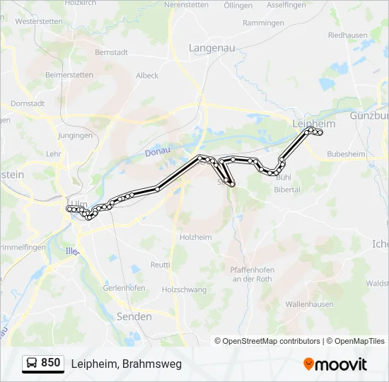 850 Bus Line Map