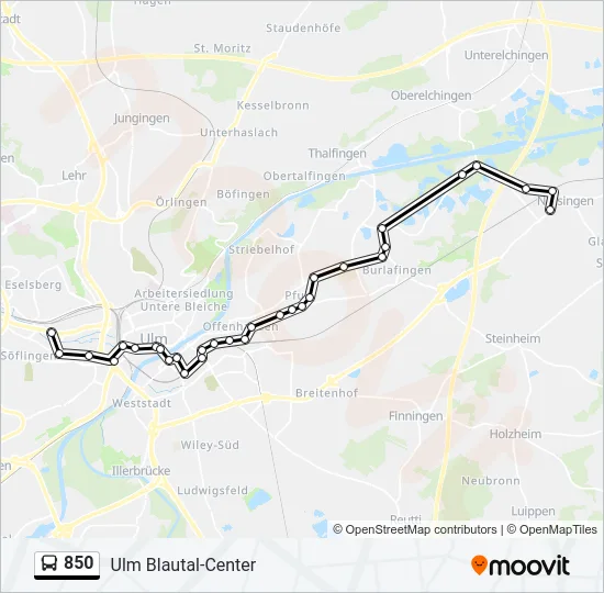 850 Bus Line Map