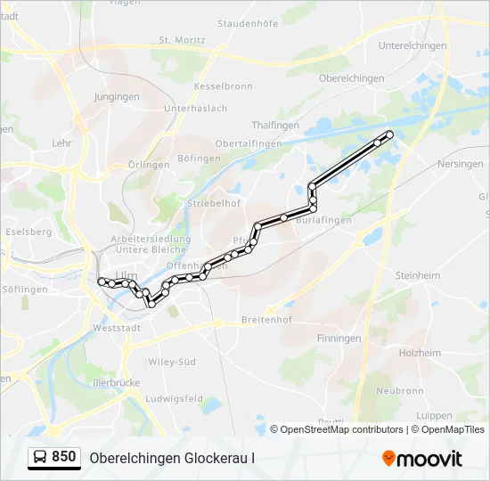 850 Bus Line Map
