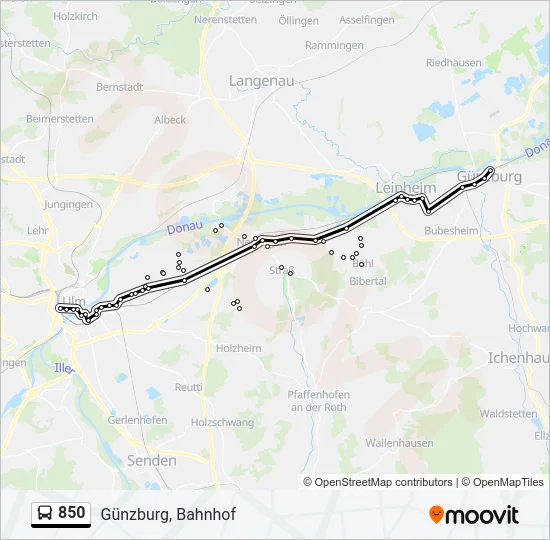 850 Bus Line Map