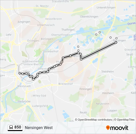 850 Bus Line Map