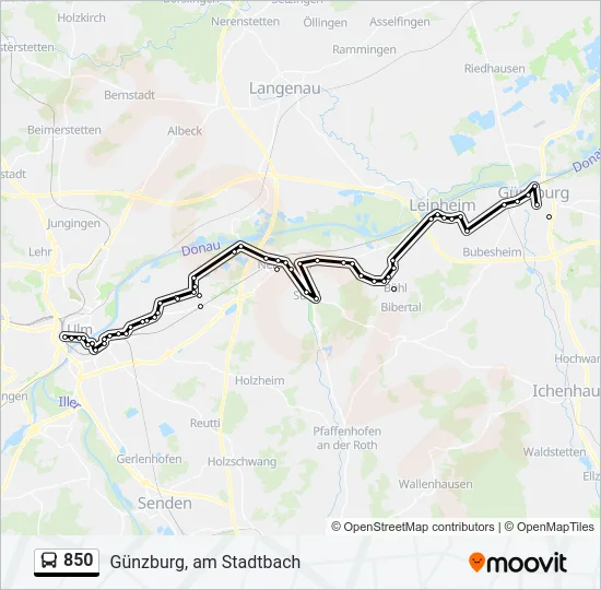850 Bus Line Map