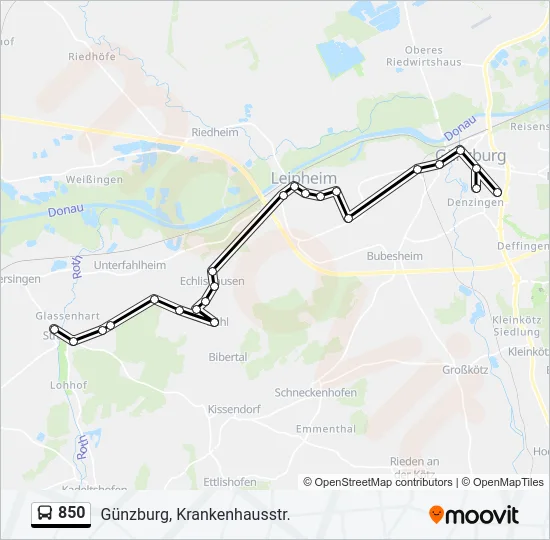 850 Bus Line Map