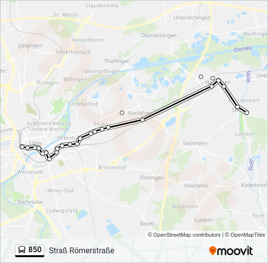 850 Bus Line Map