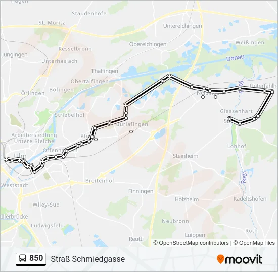 850 Bus Line Map