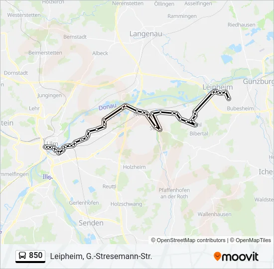 850 Bus Line Map