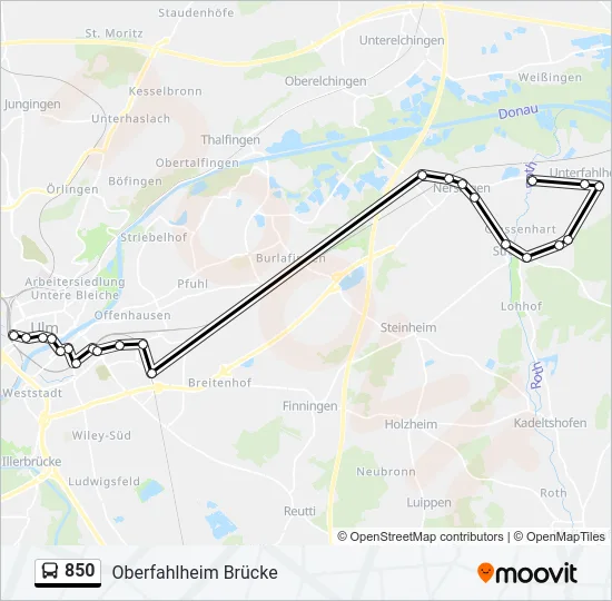 850 Bus Line Map