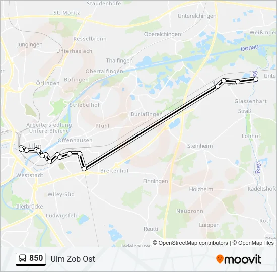 850 Bus Line Map
