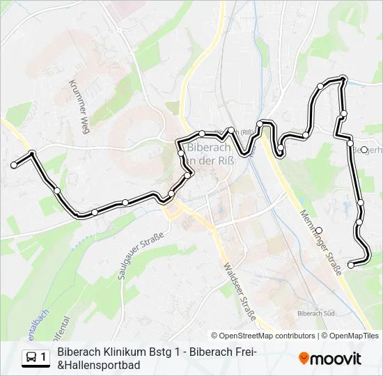 1 Bus Line Map