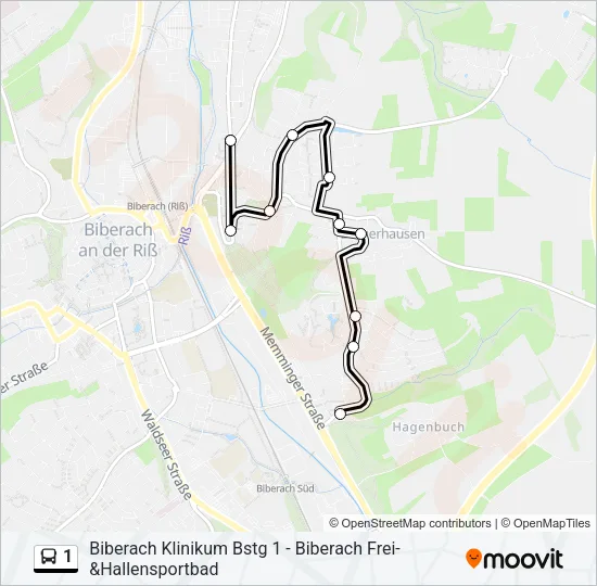 1 Bus Line Map