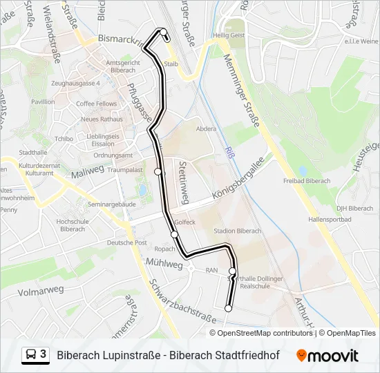 3 Bus Line Map