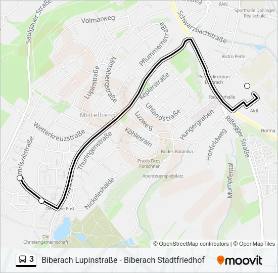 3 Bus Line Map