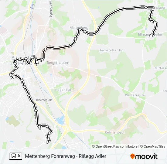 5 Bus Line Map