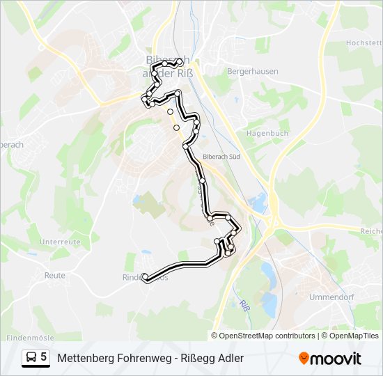 Автобус 5: карта маршрута