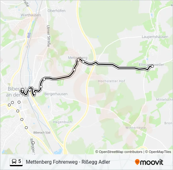 5 Bus Line Map