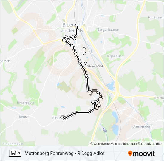 Автобус 5: карта маршрута