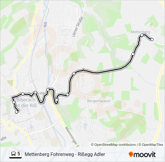 Автобус 5: карта маршрута