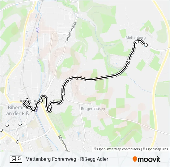 5 Bus Line Map