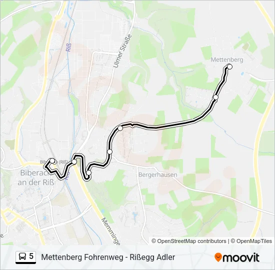 5 Bus Line Map