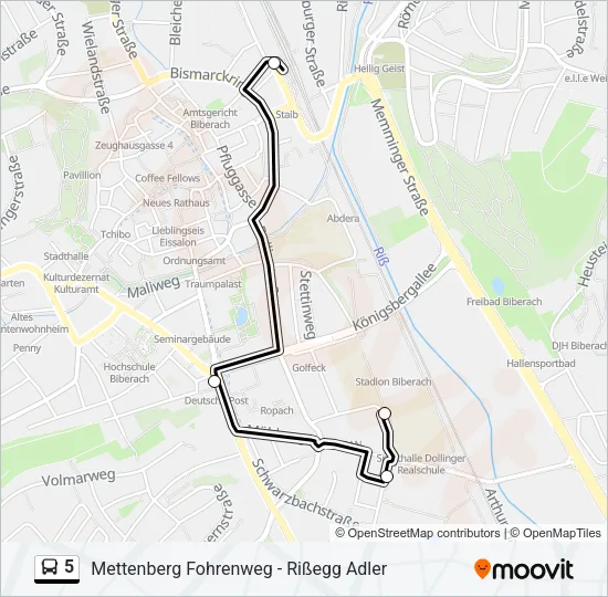 5 Bus Line Map