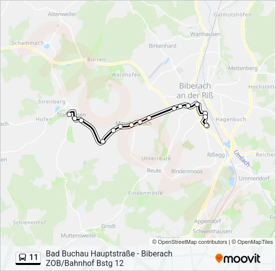11 Bus Line Map