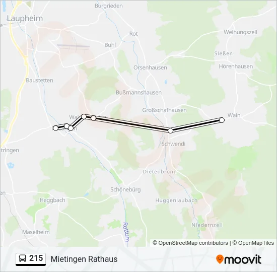 215 Bus Line Map