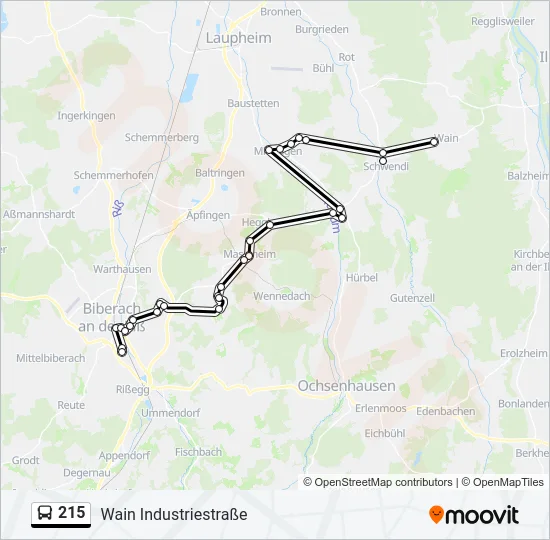 215 Bus Line Map