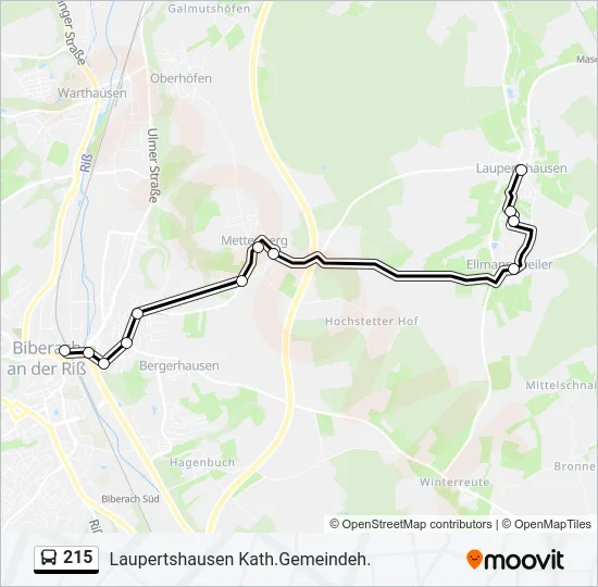 215 Bus Line Map