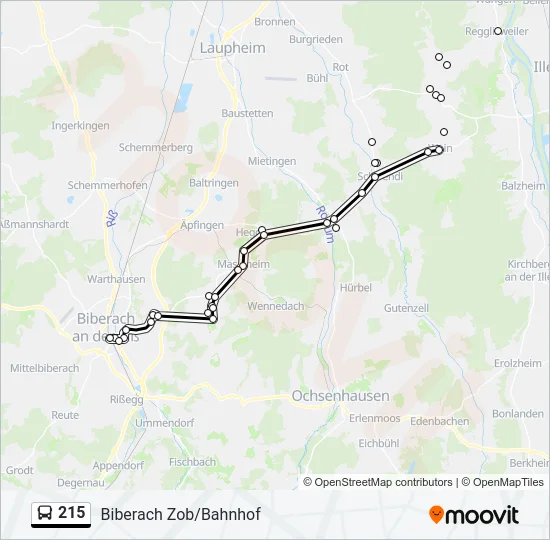 215 Bus Line Map