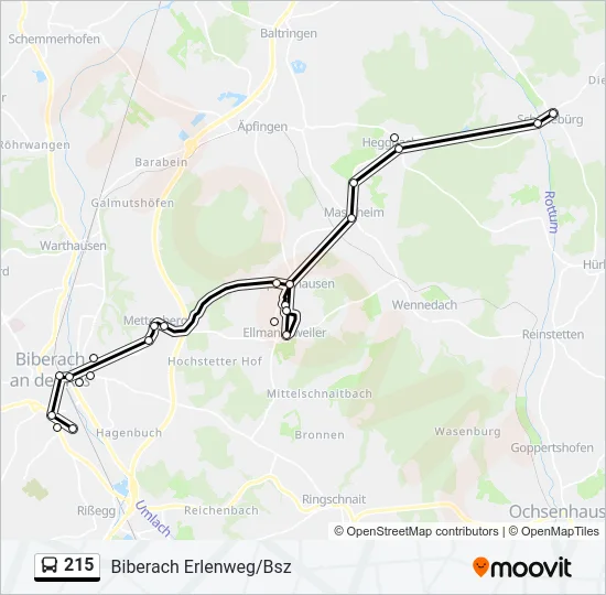 215 Bus Line Map