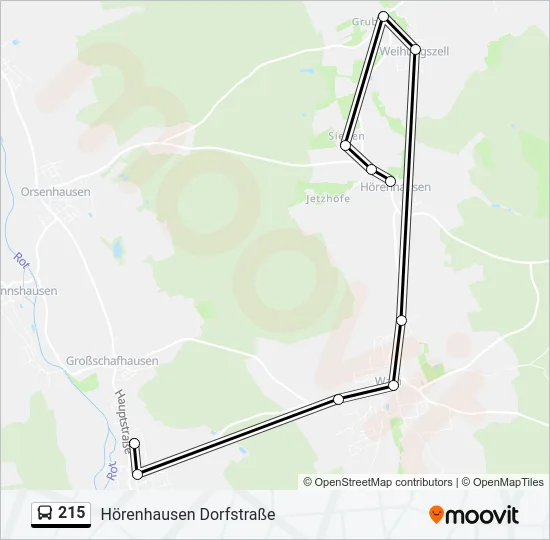 215 Bus Line Map