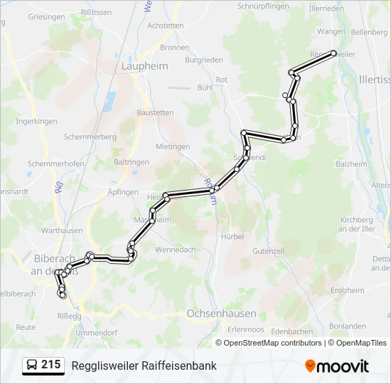 215 Bus Line Map