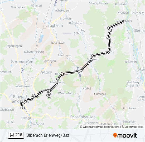 Автобус 215: карта маршрута