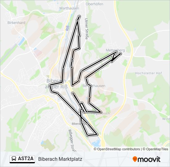 Автобус AST2A: карта маршрута
