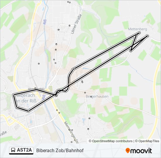 Автобус AST2A: карта маршрута