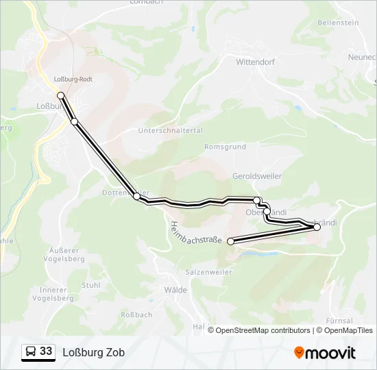 33 Bus Line Map