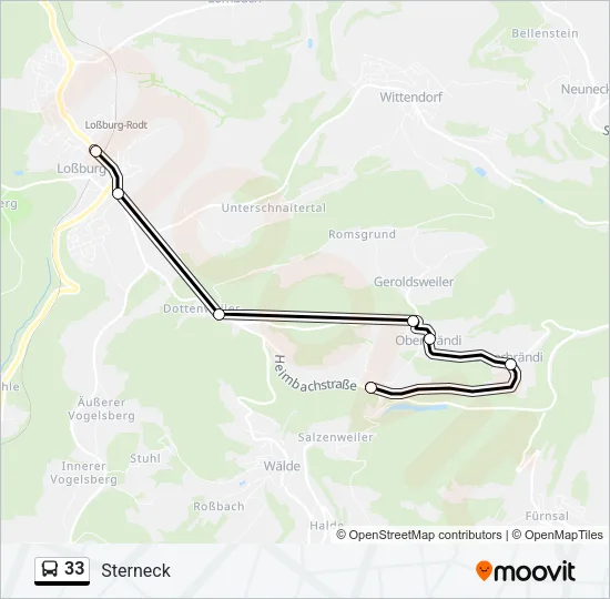 33 Bus Line Map