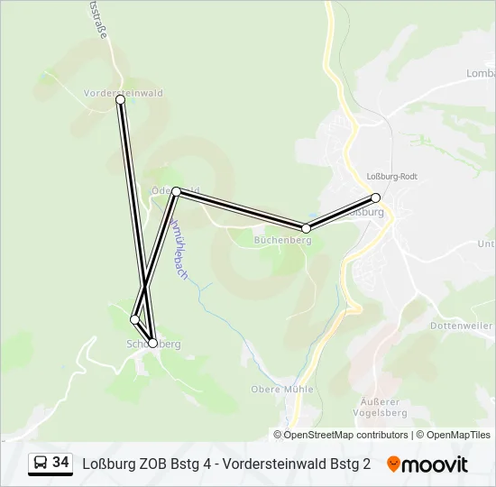 34 Bus Line Map