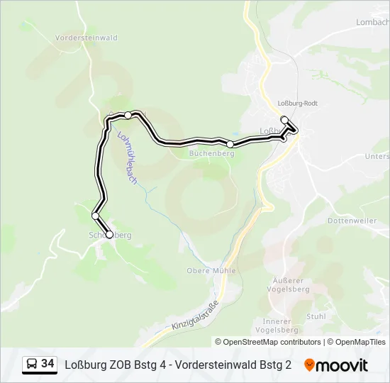 34 Bus Line Map