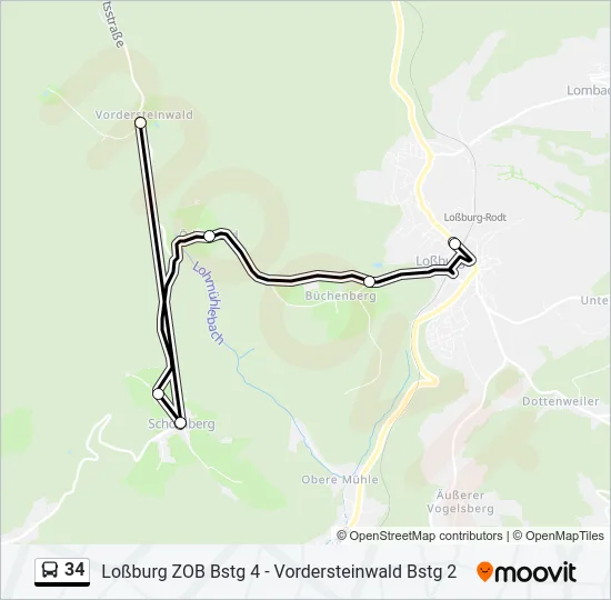 34 Bus Line Map