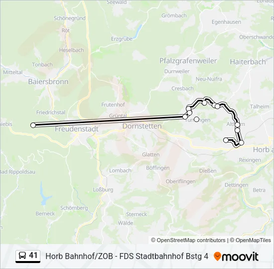 41 Bus Line Map