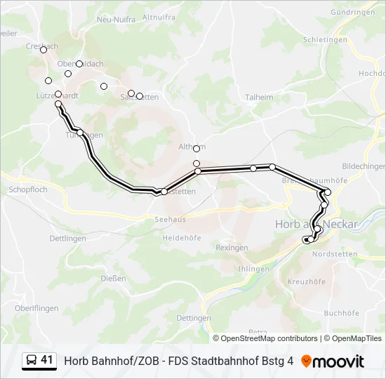 41 Bus Line Map