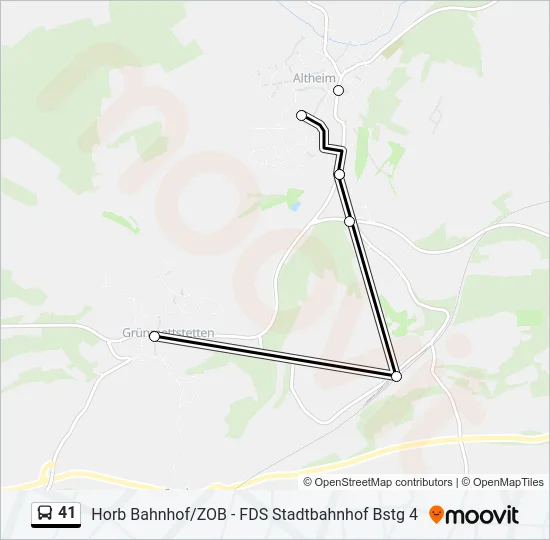 41 Bus Line Map