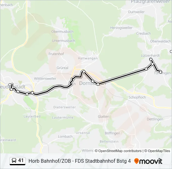 41 Bus Line Map